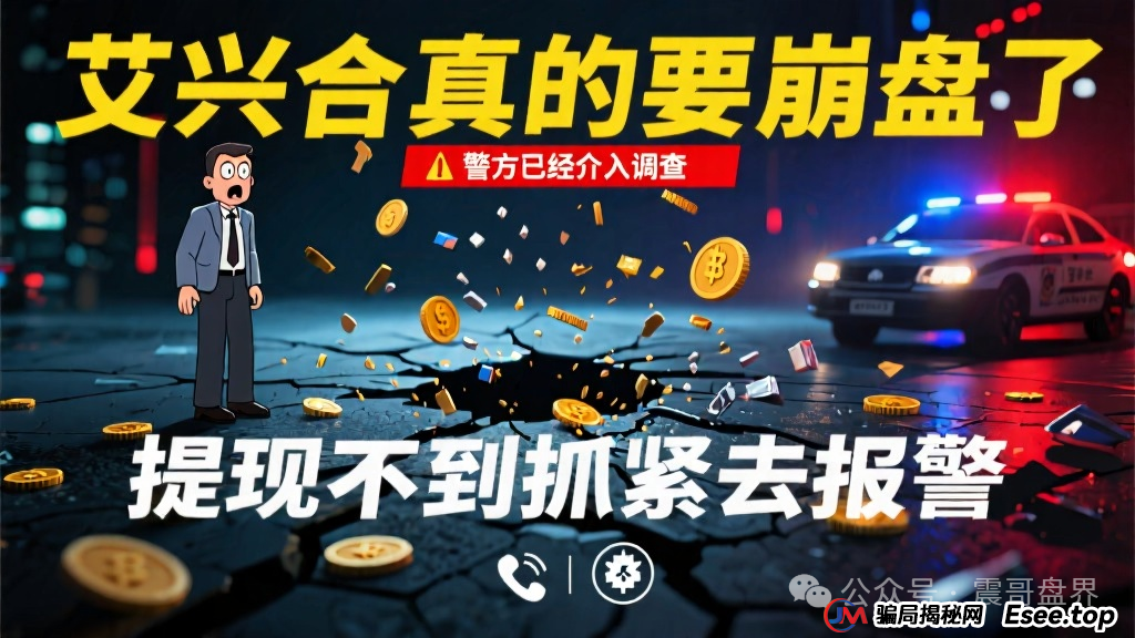 艾兴合真的要崩盘了,警方已经介入调查,提现不到抓紧去报警(1) 艾兴合真的要崩盘了,警方已经介入调查,提现不到抓紧去报警(1)