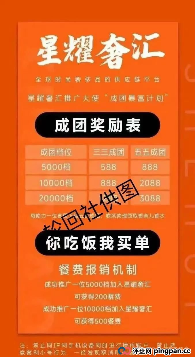 【星耀奢汇】 一轮圈短命分红盘 高度预警切勿参与(3) 【星耀奢汇】 一轮圈短命分红盘 高度预警切勿参与(3)