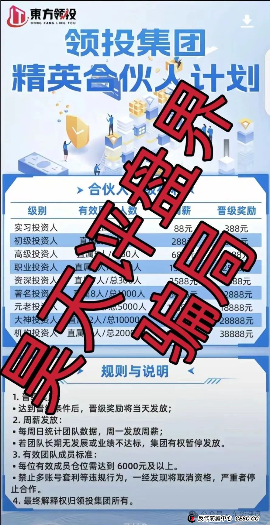 紧急预警:东方领投(领投集团)冒充正规公司的跟单类资金盘骗局,即将崩盘