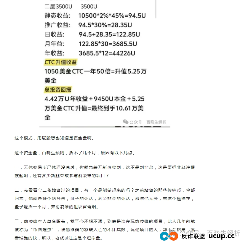 天体交易所CTC暴跌90%,老虎ai崩盘,俞凌雄再次诈骗数百万国人!