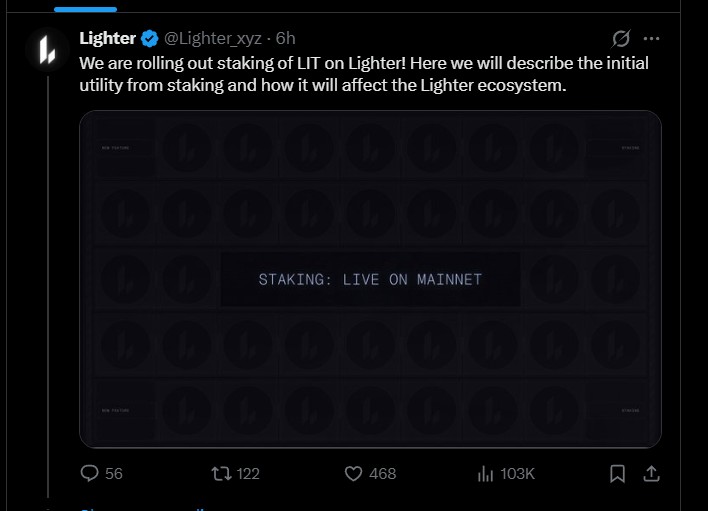 Lighter Token (LIT) 将流动性池中的 LIT 质押截止日期设为 1 月 28 日(2) Lighter Token (LIT) 将流动性池中的 LIT 质押截止日期设为 1 月 28 日(2)