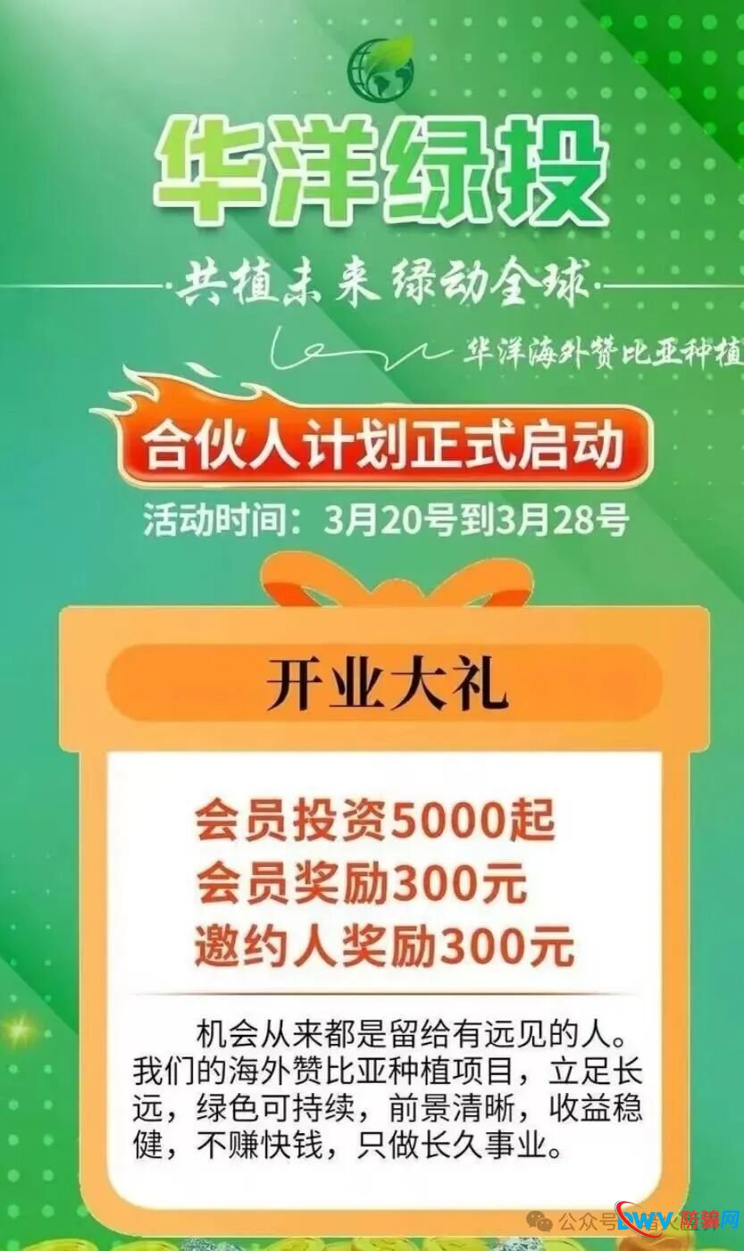 “华洋绿投”骗局全解析：日息近1%、保本返利？实为包装精美的金字塔式传销诈骗(1)